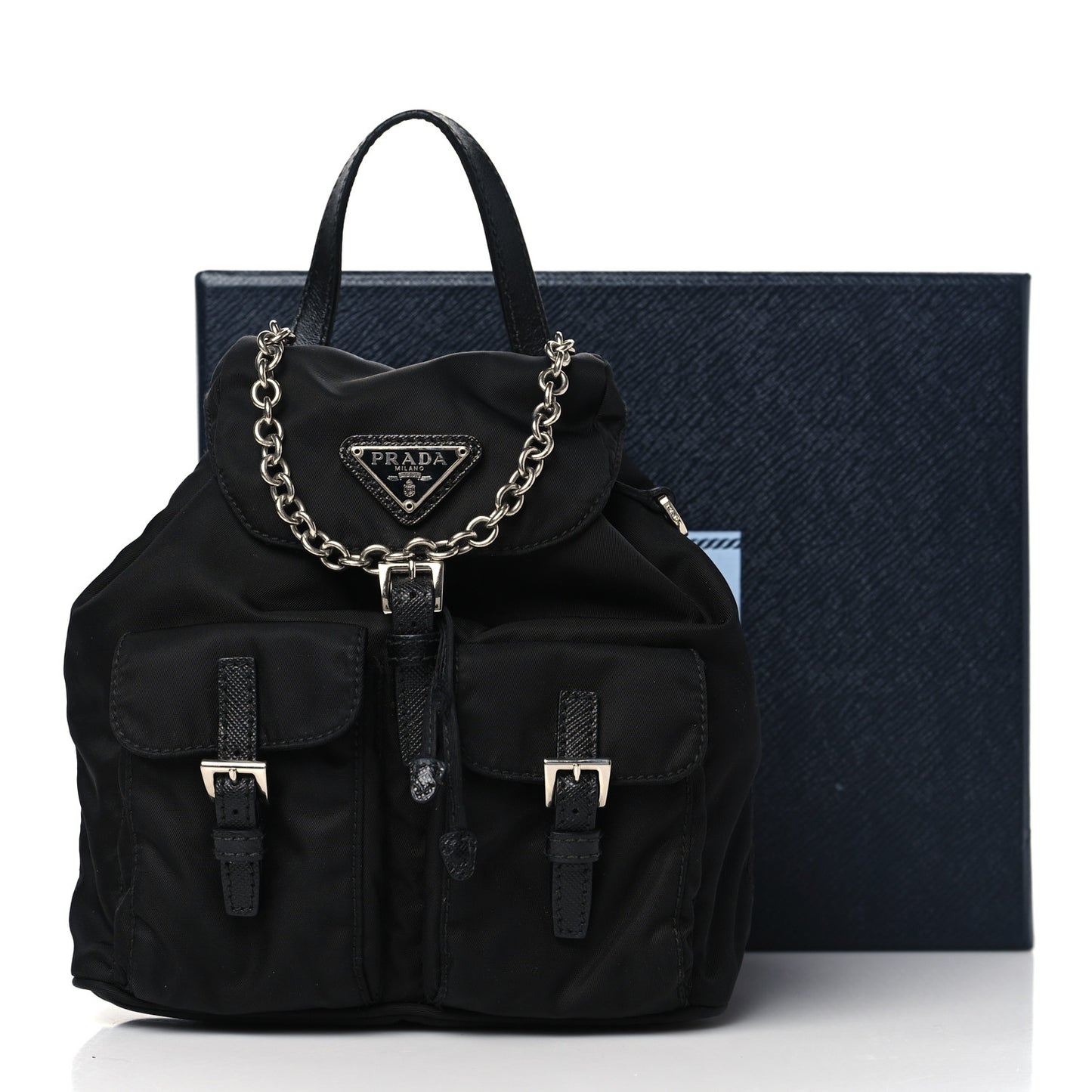 Nylon Vela Mini Crossbody Backpack Black
