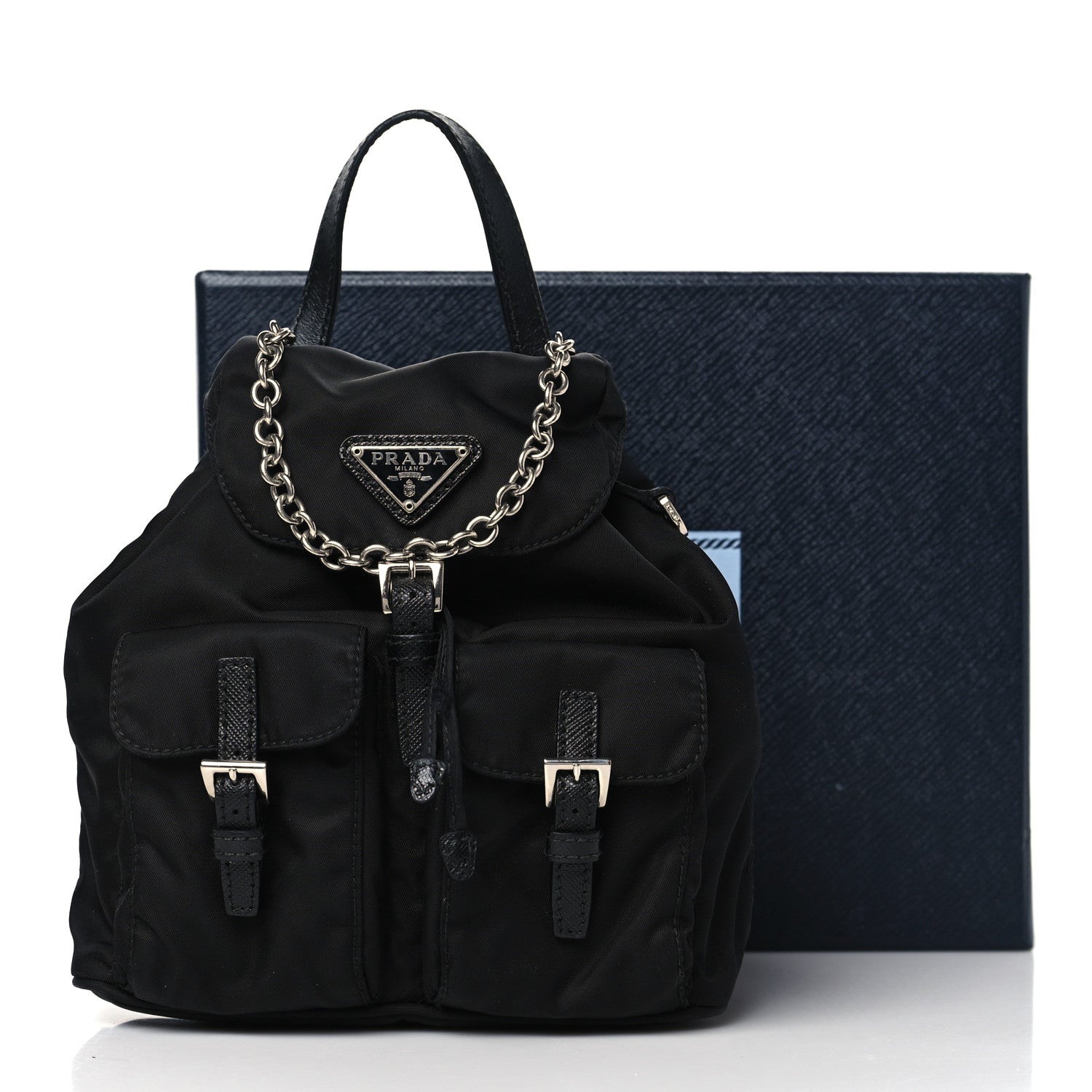 Prada Nylon Vela Mini Crossbody Backpack Black 12 of 13