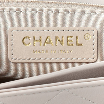Chanel Calfskin Stitched Flap Light Beige 6 of 10