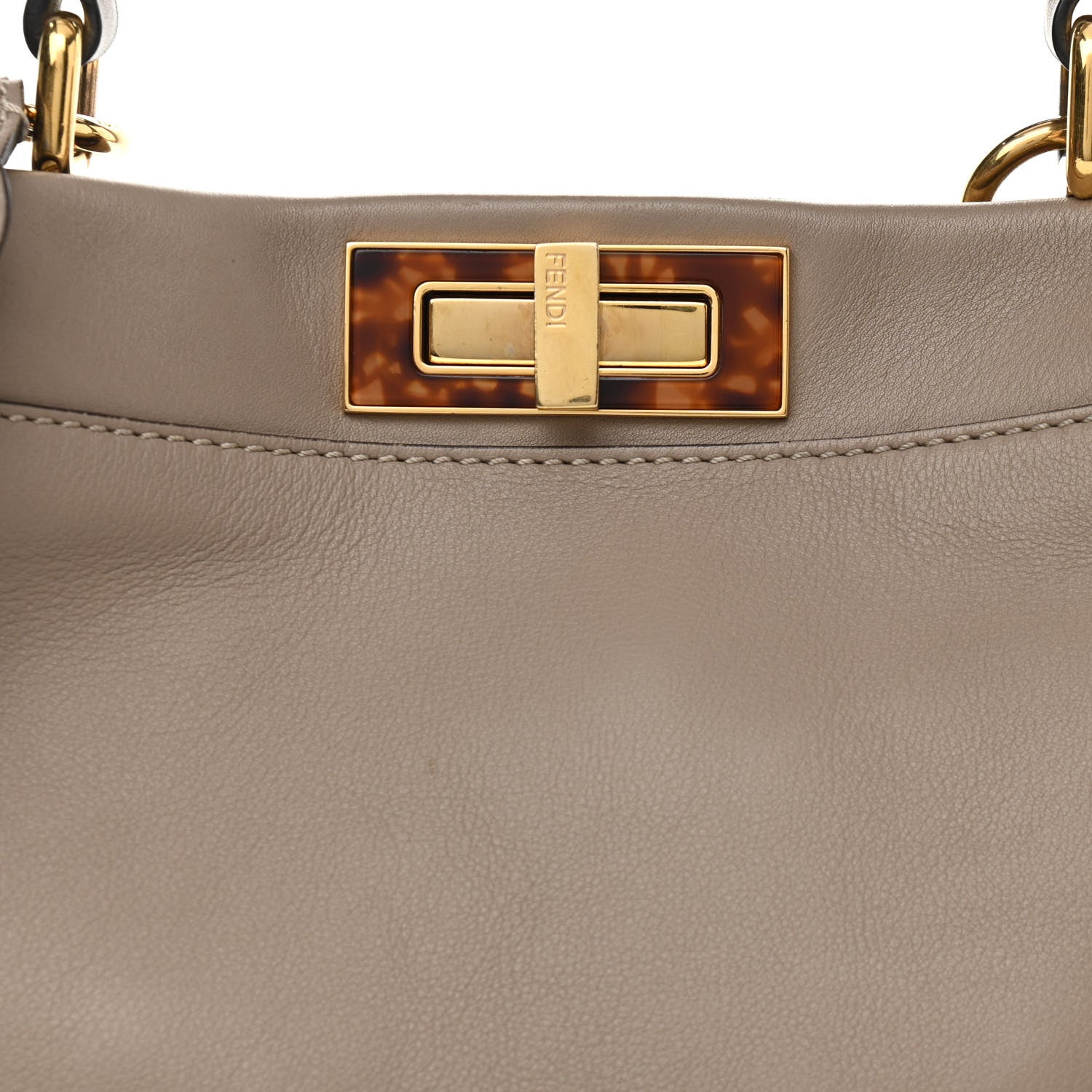 Fendi Vitello Seta Plexiglass Tortoise Medium Peekaboo Iconic Satchel Tortora 12 of 13