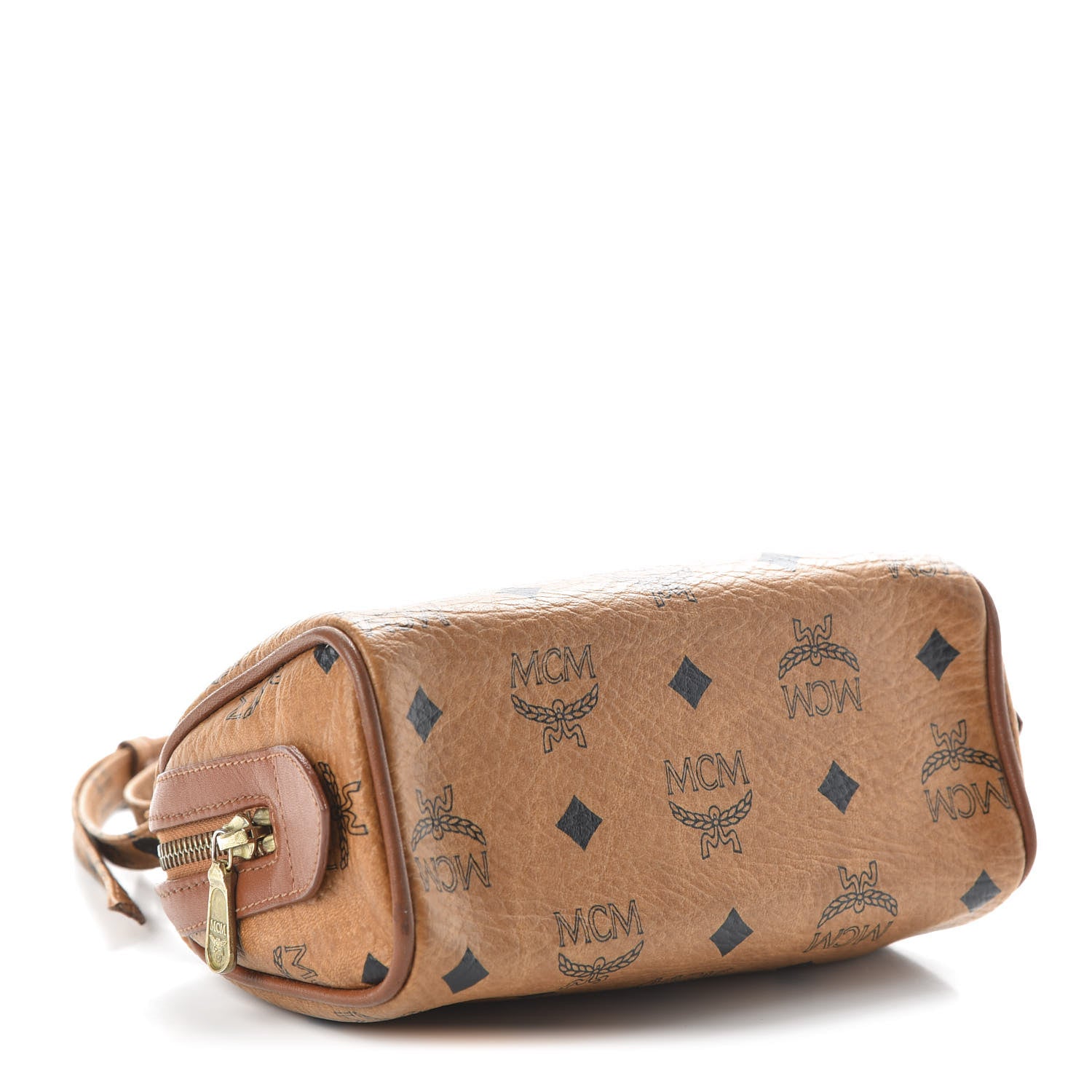 MCM Visetos Mini Boston Bag Cognac 3 of 8