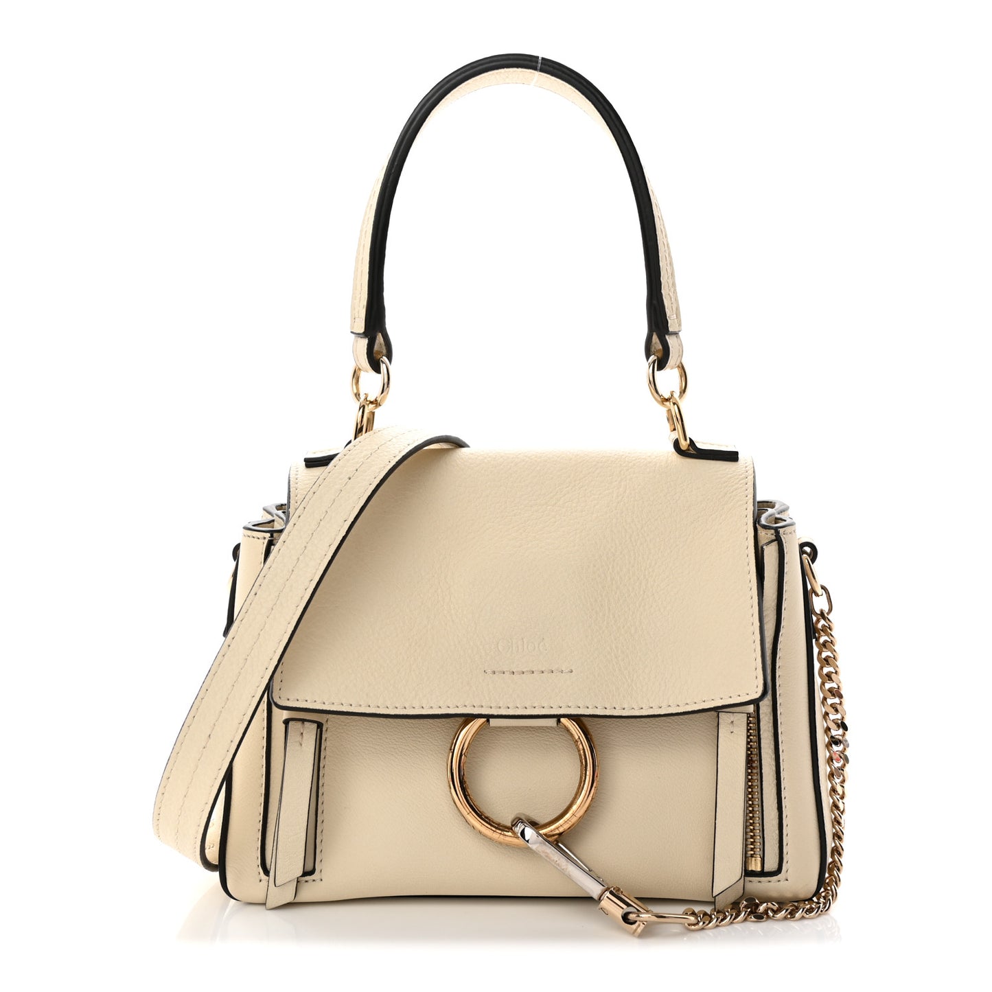 Calfskin Mini Faye Day Shoulder Bag Off White