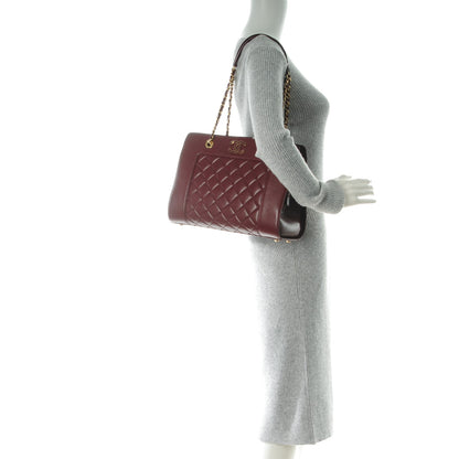Chanel Sheepskin Quilted Mademoiselle Vintage Shopping Tote Burgundy 2 of 8
