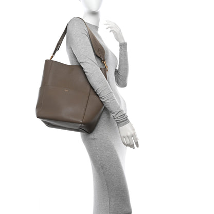 Celine Soft Grained Calfskin Sangle Bucket Bag Taupe 2 of 13