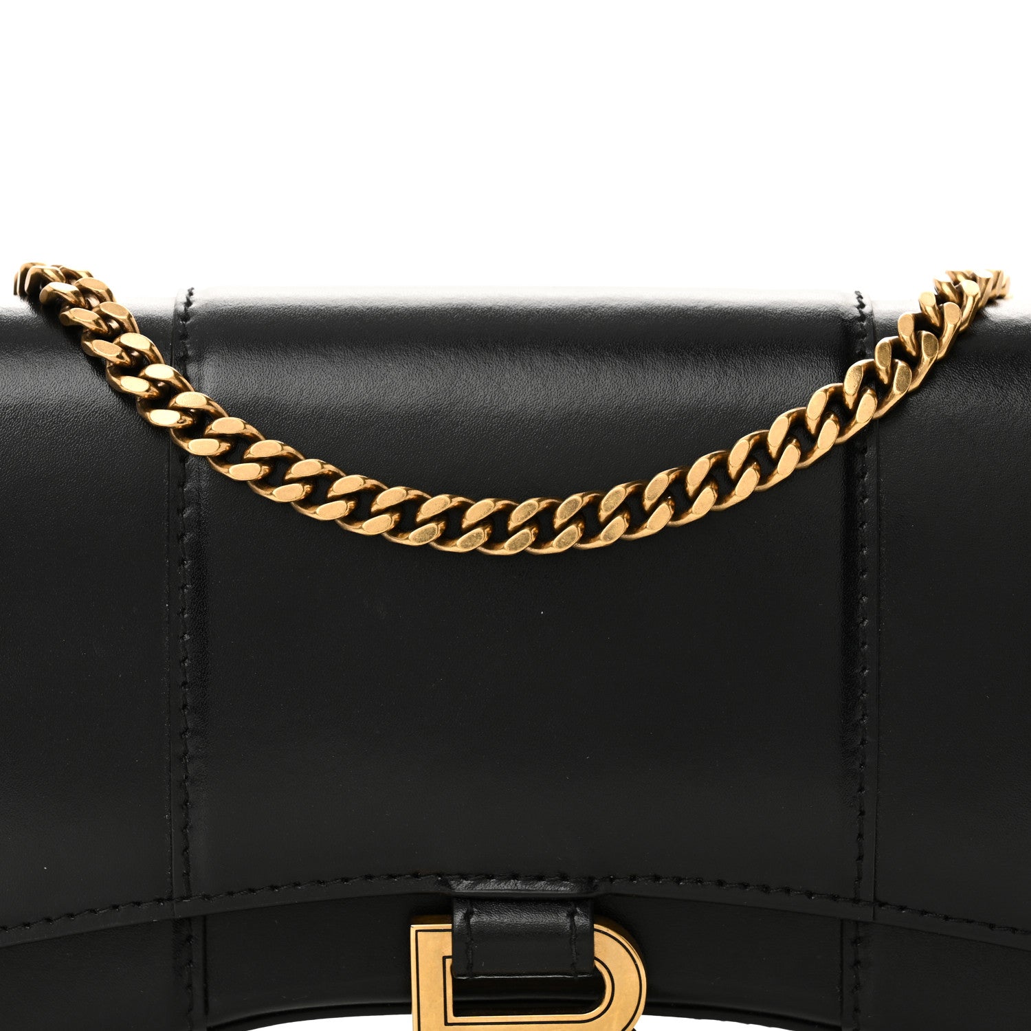 Balenciaga Shiny Box Calfskin Hourglass Chain Bag Black 7 of 9