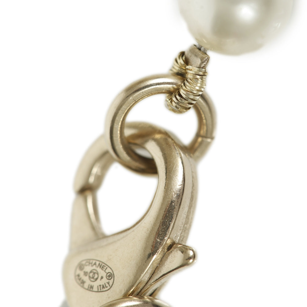 Crystal CC Graduated Pearl Necklace 35
