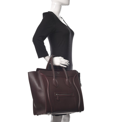 Celine Smooth Calfskin Small Luggage Burgundy 2 of 17