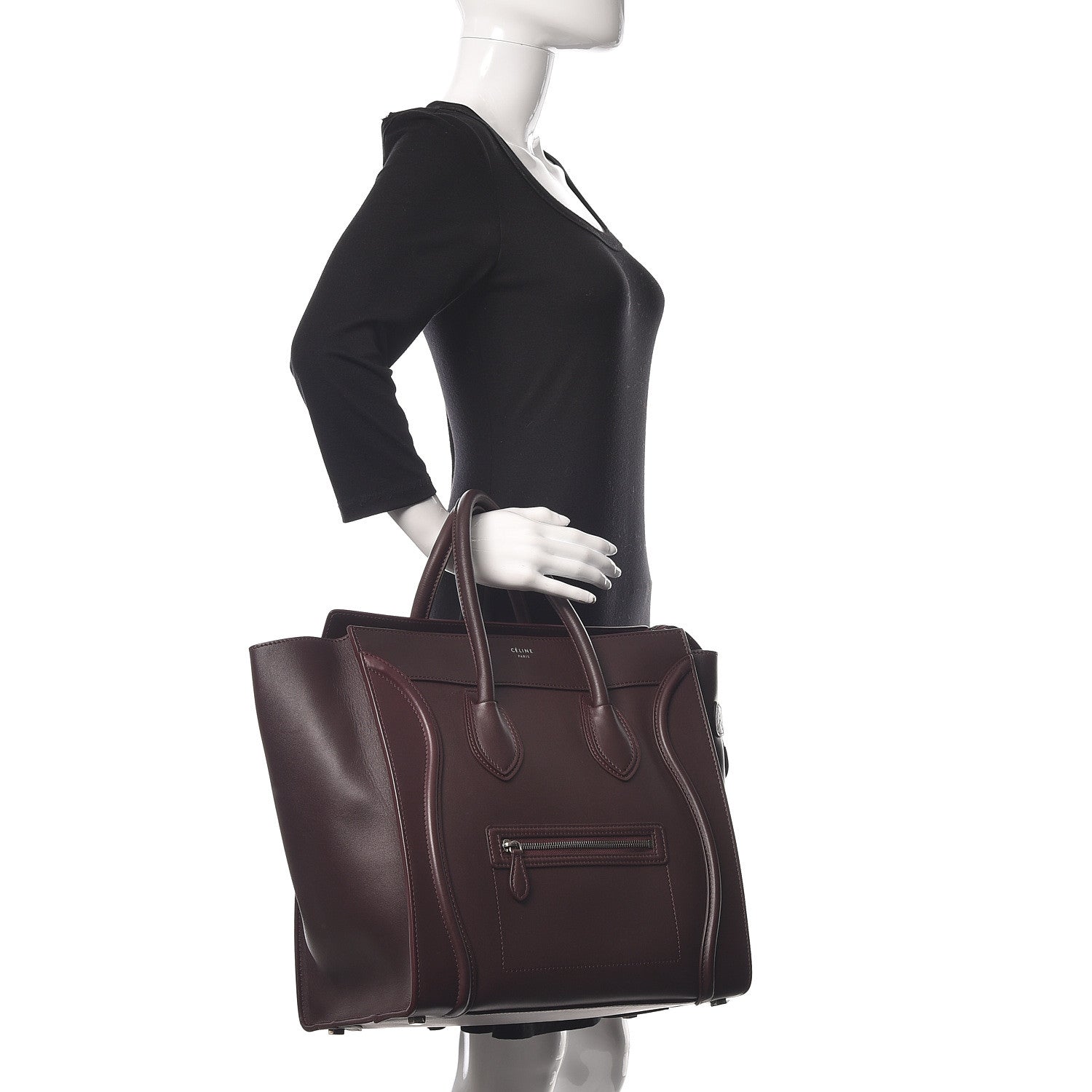 Celine Smooth Calfskin Small Luggage Burgundy 2 of 17