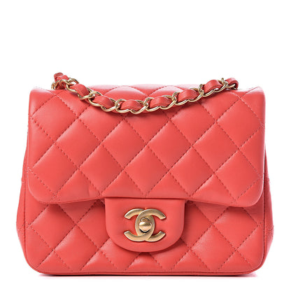 Chanel Lambskin Quilted Mini Square Flap Red 1 of 11