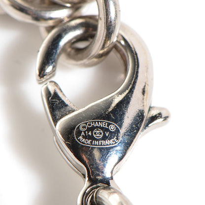 Chanel Crystal Pearl CC Long Necklace Silver 5 of 6