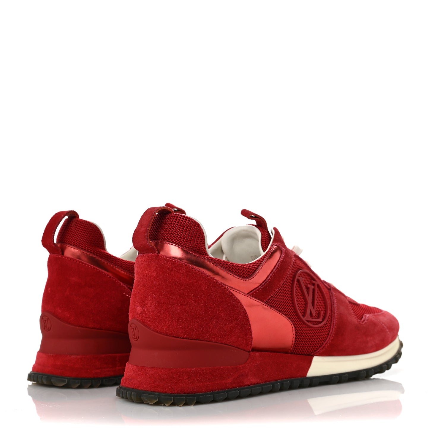 Suede Calfskin Run Away Sneakers 37.5 Rouge