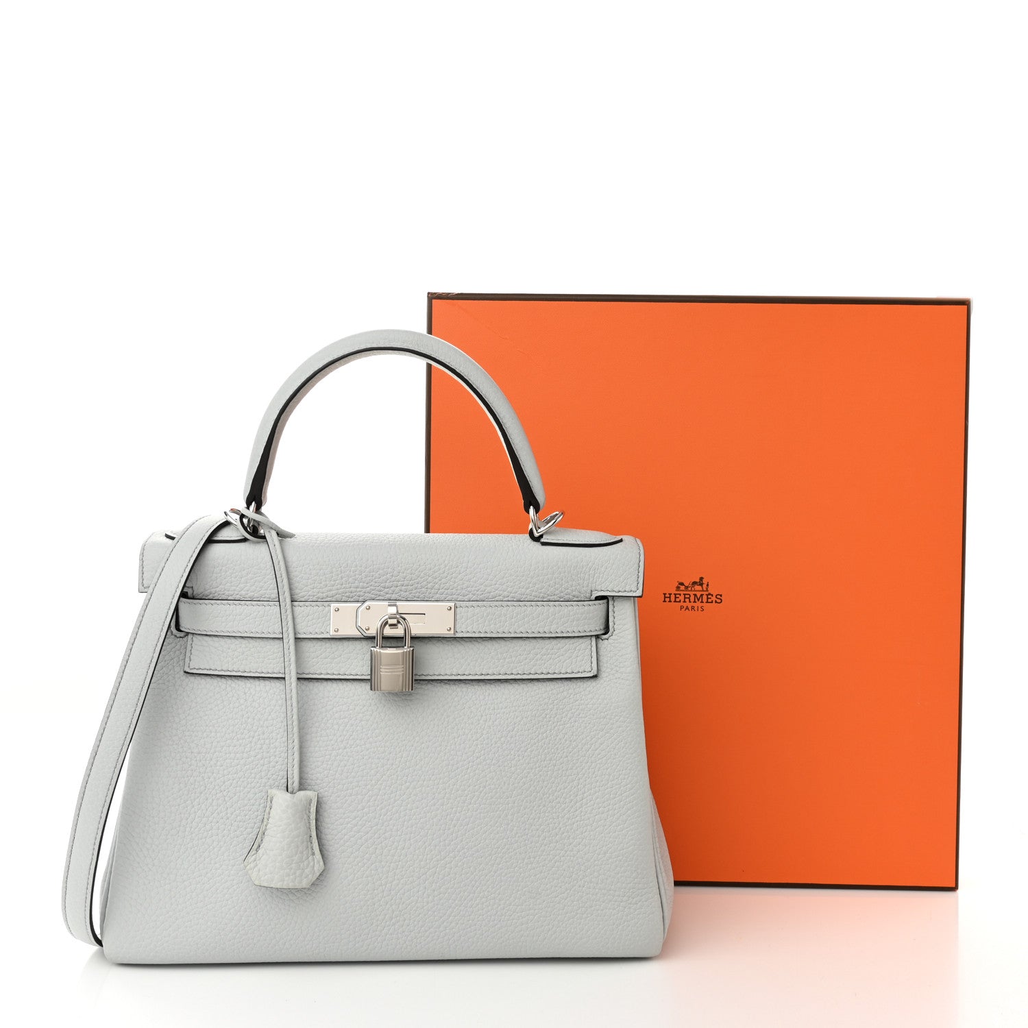 Hermes Togo Kelly Retourne 28 Bleu Pale 10 of 10