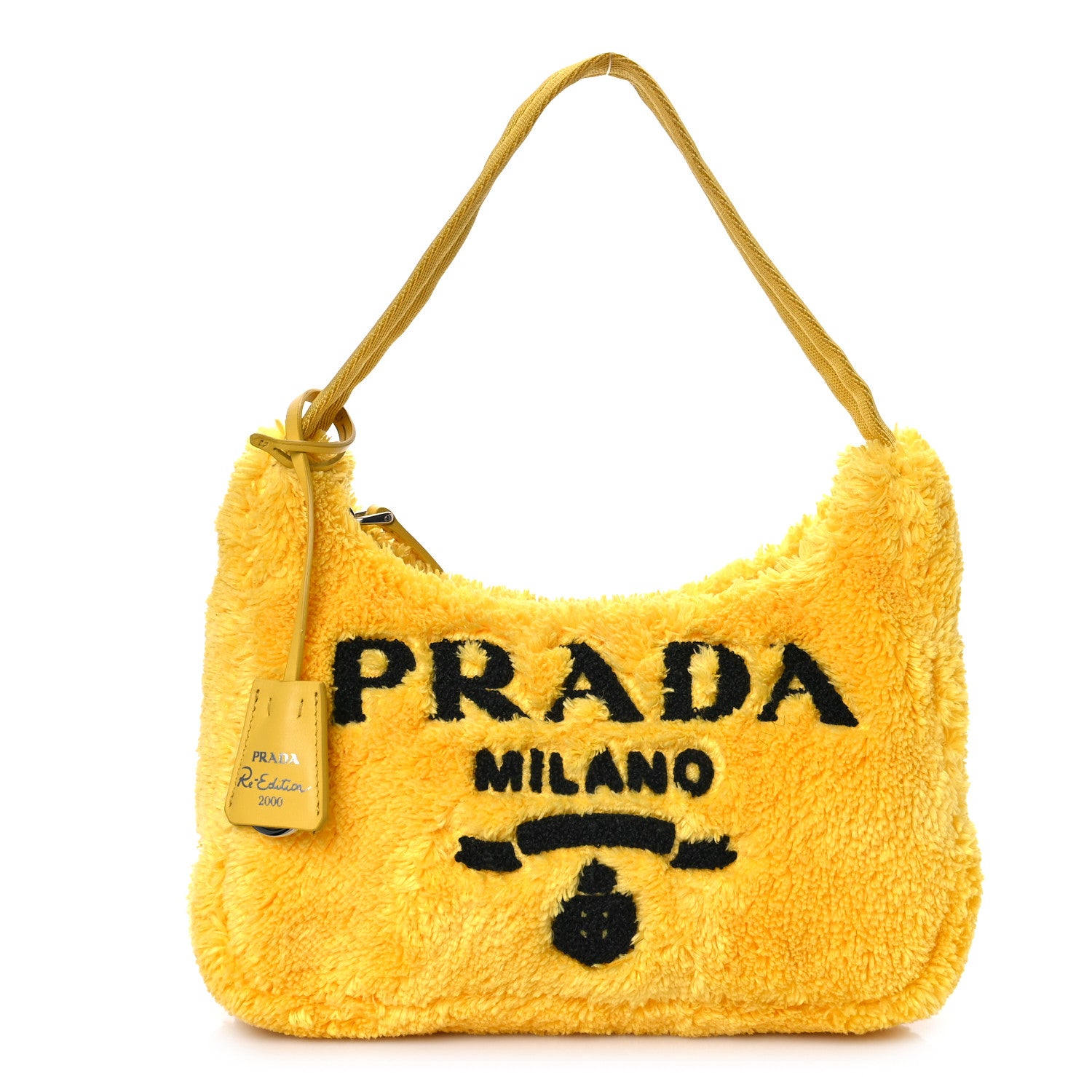 Prada Terry Cloth Mini Re-Edition 2000 Bag Giallo Black 1 of 10