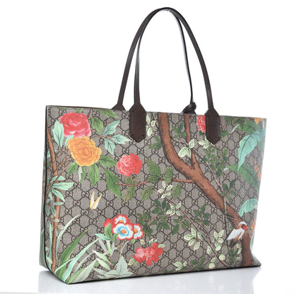 Gucci GG Supreme Monogram Tian Large Shopping Tote Beige Multicolor New Acero 3 of 11