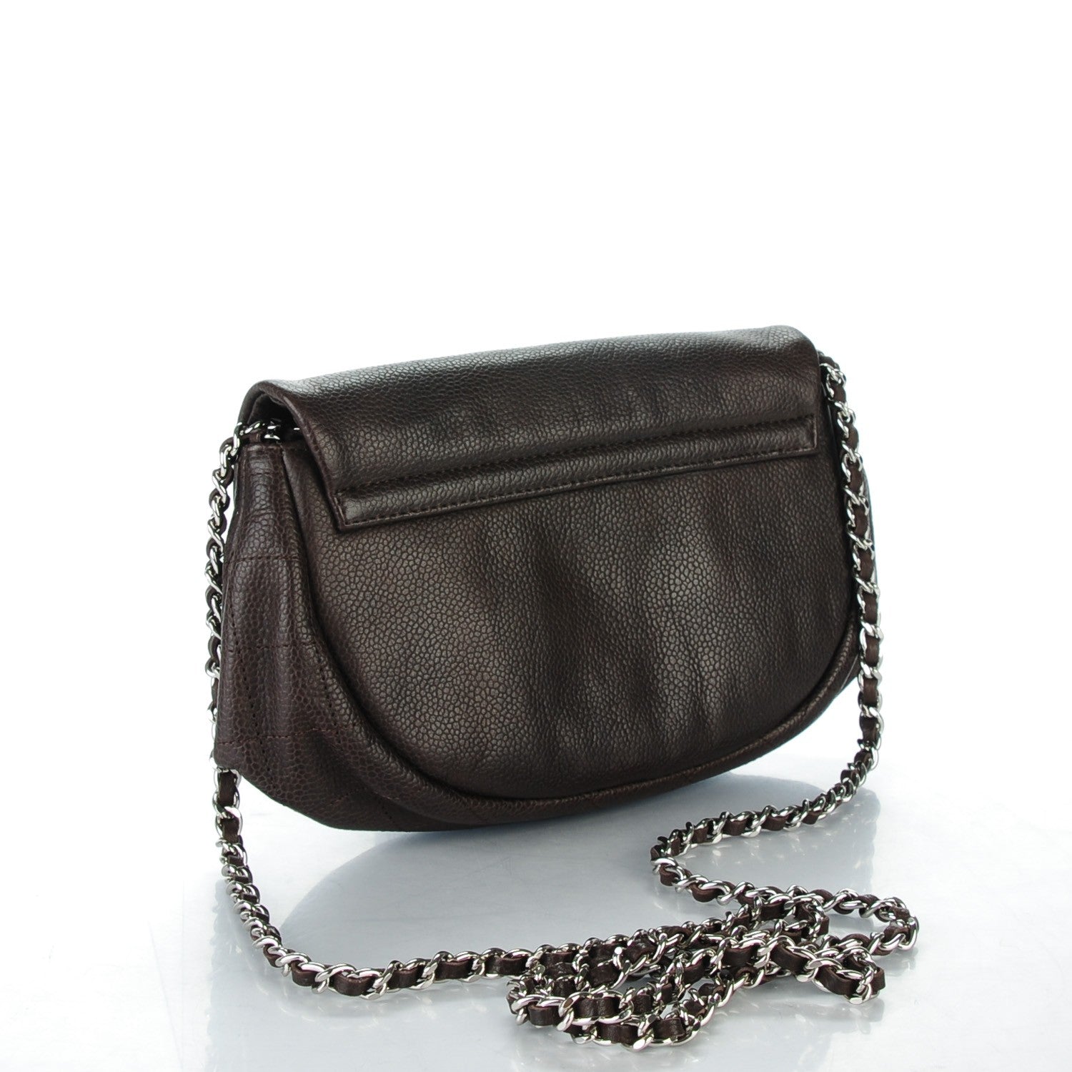 Chanel Caviar Half Moon Wallet On Chain WOC Dark Brown 3 of 8