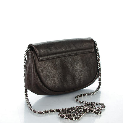 Chanel Caviar Half Moon Wallet On Chain WOC Dark Brown 3 of 8
