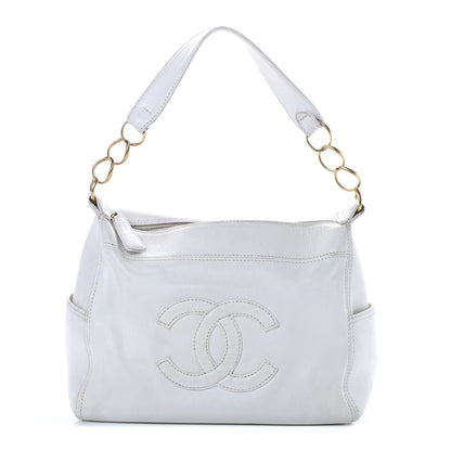 Chanel Calfskin CC Hobo White 1 of 15
