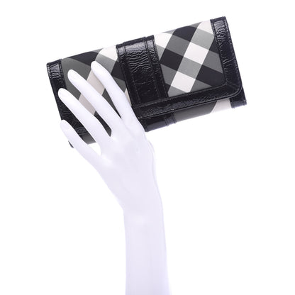 Burberry Patent Canvas Smoked Check Wallet Black 2 of 9
