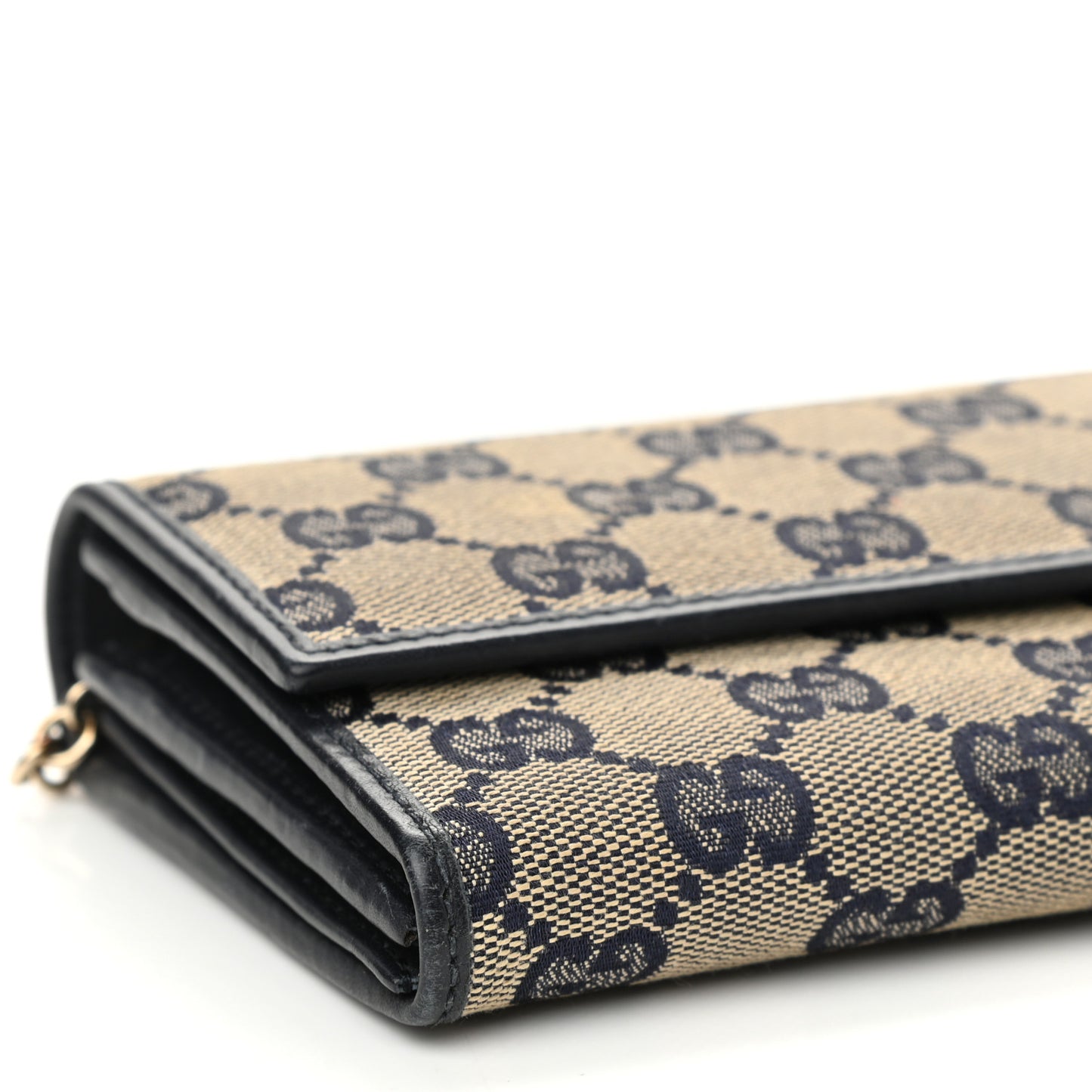 GG Supreme Monogram Dice Chain Wallet Beige Blue