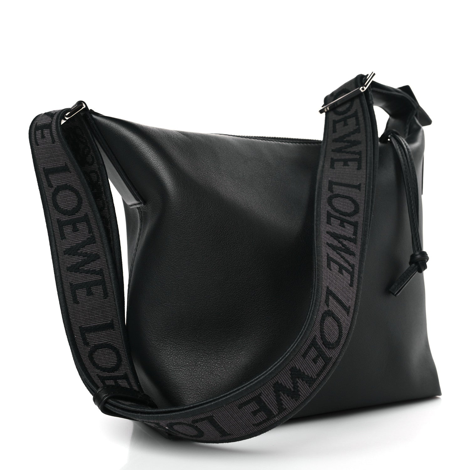 Loewe Supple Smooth Calfskin Jacquard Cubi Crossbody Bag Black 3 of 8