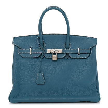 Hermes Taurillon Clemence Birkin 35 Blue Jean 1 of 14
