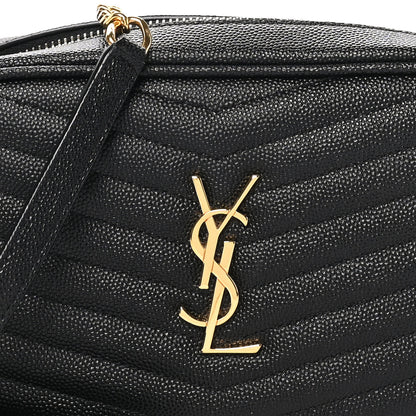 Saint Laurent Grain De Poudre Matelasse Monogram Mini Lou Camera Bag Black 8 of 10