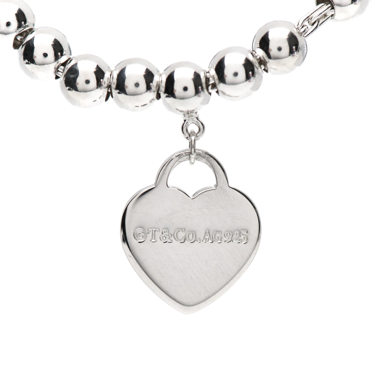 Sterling Silver 4mm Return to Tiffany Heart Tag Bead Bracelet