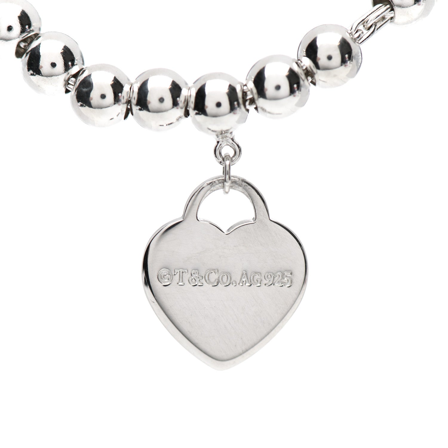 Tiffany Sterling Silver 4mm Return to Tiffany Heart Tag Bead Bracelet 5 of 6