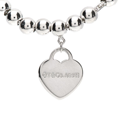 Tiffany Sterling Silver 4mm Return to Tiffany Heart Tag Bead Bracelet 5 of 6