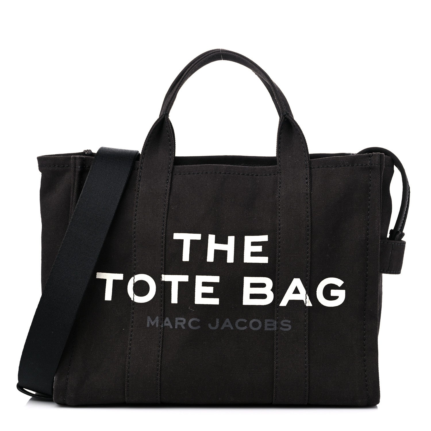 Marc Jacobs Cotton Canvas Medium The Traveler Tote Bag Black 1 of 13