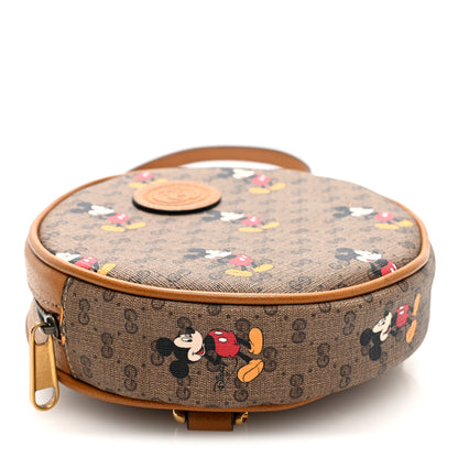 Gucci X DISNEY Mini Vintage GG Supreme Monogram Mickey Mouse Round Backpack Beige Vintage Sun Oil 4 of 10