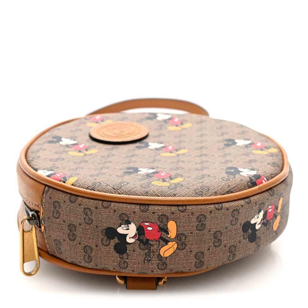 Gucci X DISNEY Mini Vintage GG Supreme Monogram Mickey Mouse Round ...