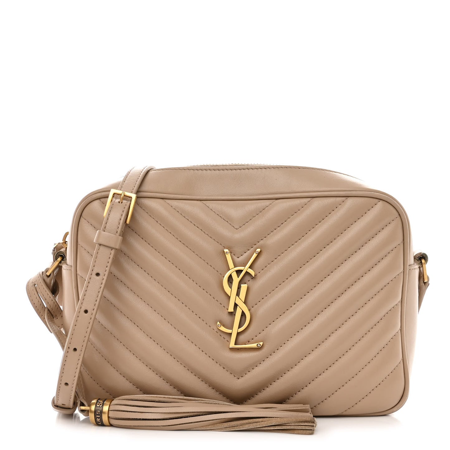 Calfskin Matelasse Monogram Lou Camera Bag Dark Latte