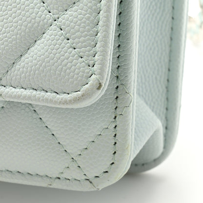Chanel Caviar Quilted Wallet on Chain WOC Light Blue 11 of 12