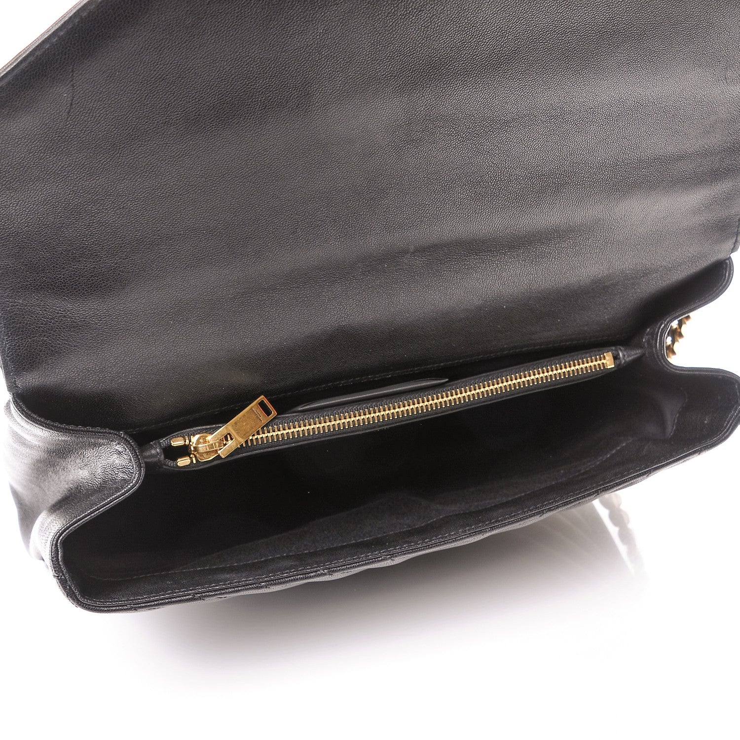 Saint Laurent Sheepskin Matelasse Chevron Monogram Large College Satchel Black 5 of 8