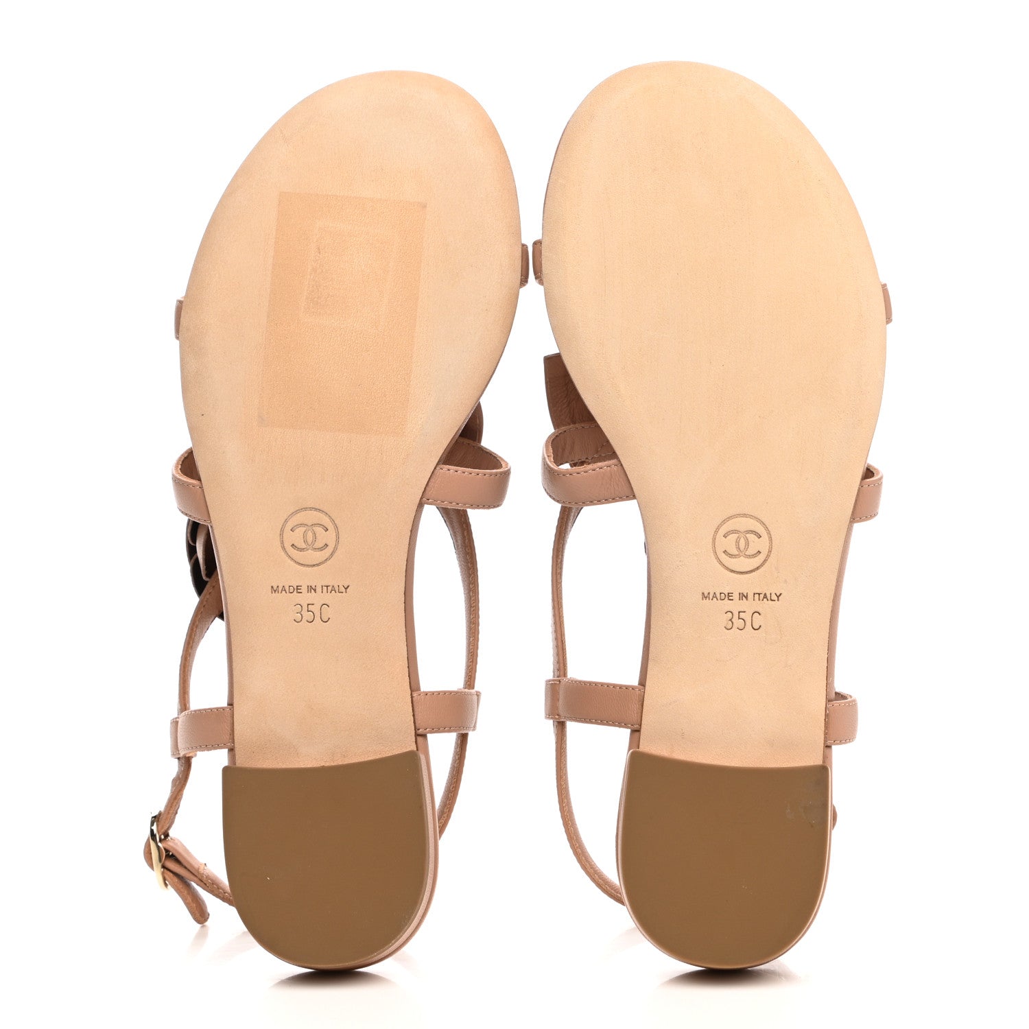 Chanel Lambskin Camellia Thong Sandals 35 Beige 5 of 10