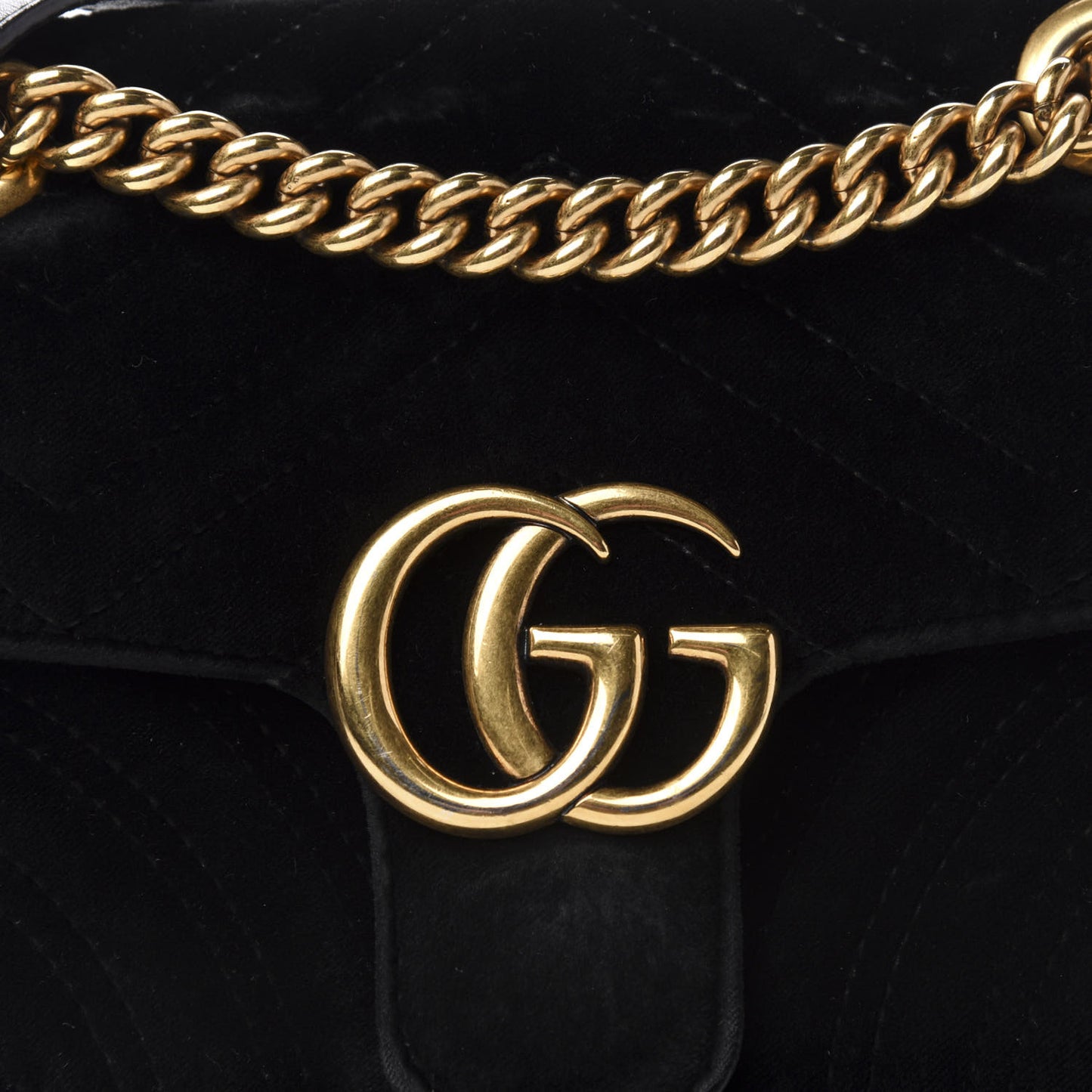 Velvet Matelasse Mini GG Marmont Shoulder Bag Black