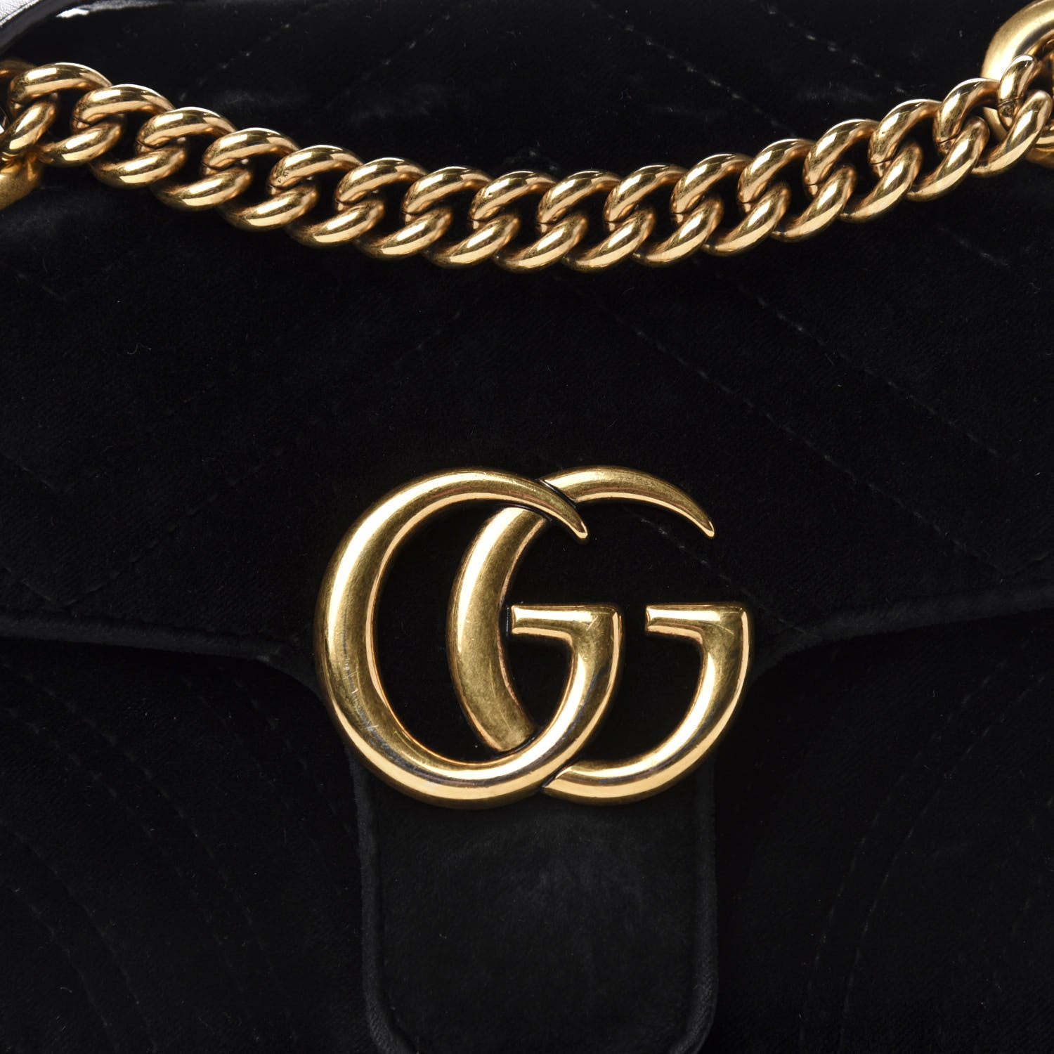 Gucci Velvet Matelasse Mini GG Marmont Shoulder Bag Black 10 of 10