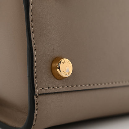 Fendi Vitello Tahiti Burro Medium Peekaboo Iconic Essentially Satchel Tortora Black 12 of 13