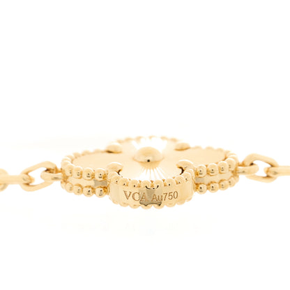 Van Cleef & Arpels 18K Yellow Gold 5 Motifs Guilloche Vintage Alhambra Bracelet 3 of 5