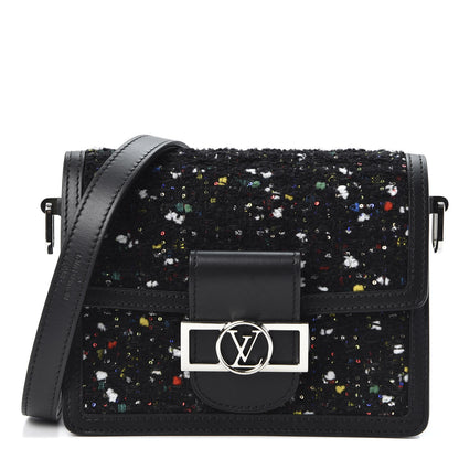 Louis Vuitton Tweed Calfskin Dauphine Mini Black Multicolor 1 of 10