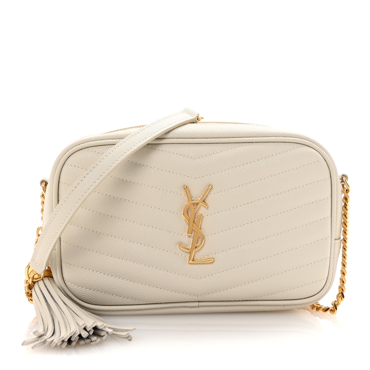 Saint Laurent Grain De Poudre Matelasse Monogram Mini Lou Camera Bag Crema Soft 1 of 10