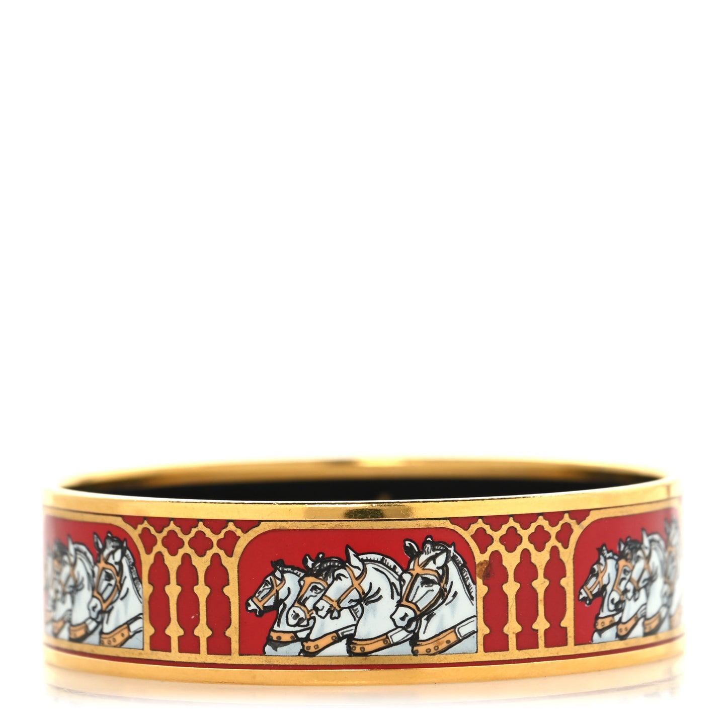 Enamel Printed Horses Wide Bracelet 70