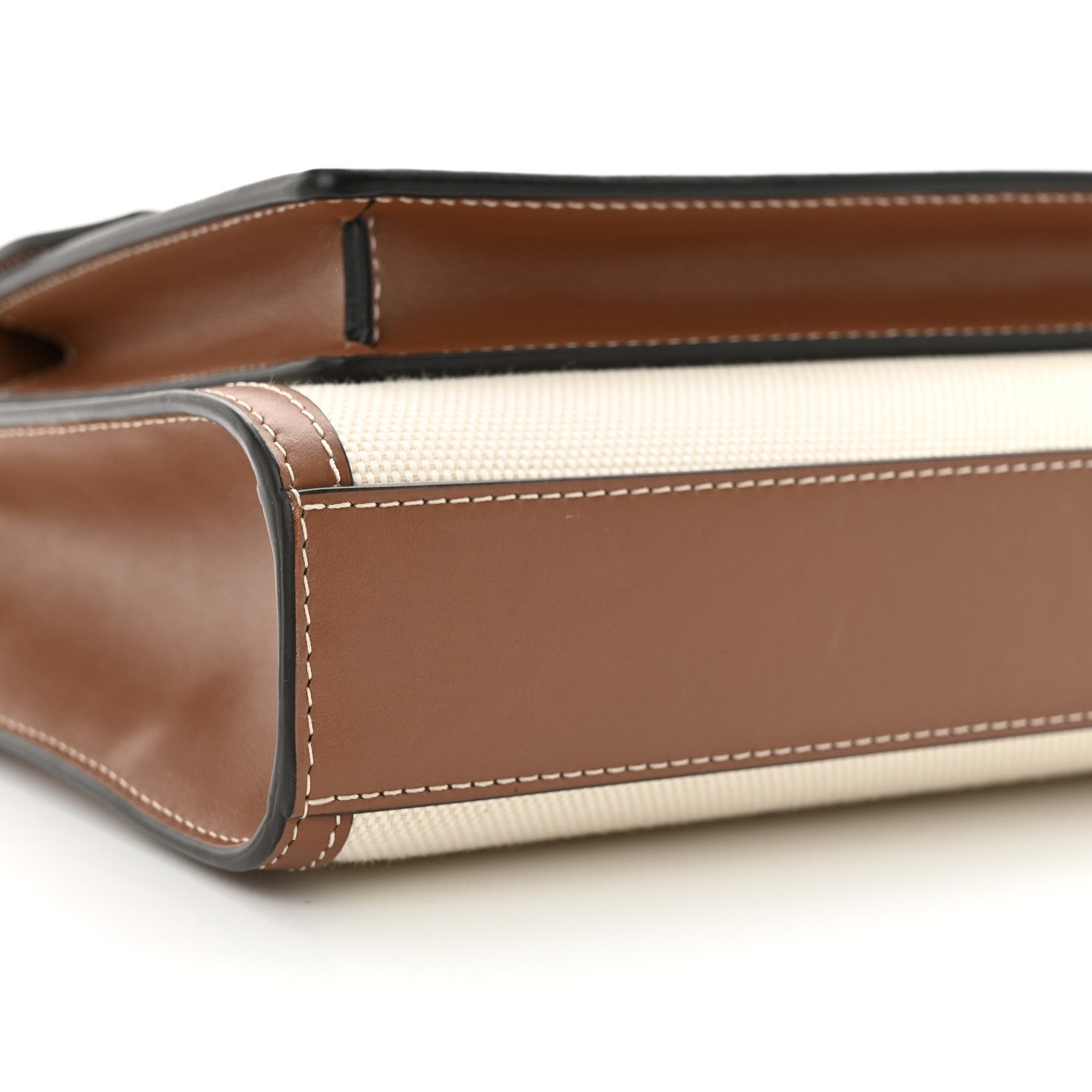 Burberry Canvas Smooth Calfskin Two Tone Mini Pocket Bag Natural Malt Brown 7 of 8