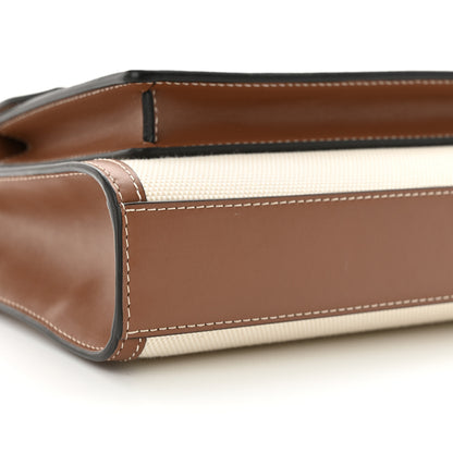 Burberry Canvas Smooth Calfskin Two Tone Mini Pocket Bag Natural Malt Brown 7 of 8