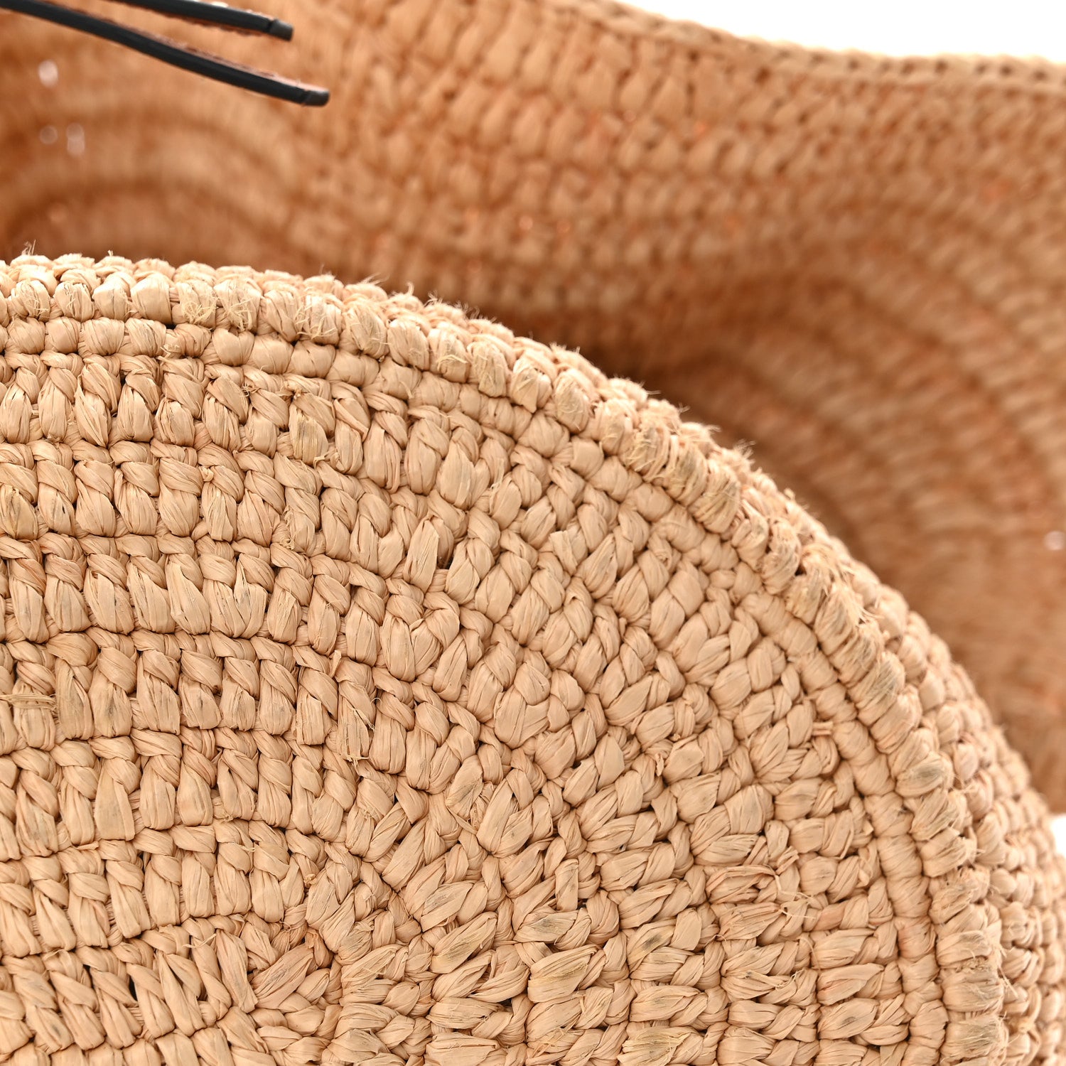 Loewe Raffia Calfskin Paulas Ibiza Balloon Ruffle Basket Tote Bag Natural Tan 10 of 10