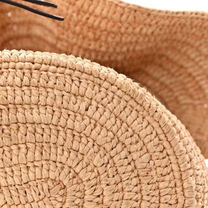 Loewe Raffia Calfskin Paulas Ibiza Balloon Ruffle Basket Tote Bag Natural Tan 10 of 10
