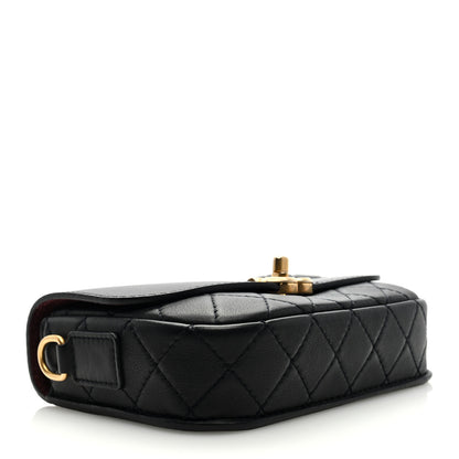 Chanel Calfskin Quilted Multi Pouching Flap And Coin Purse Black 4 of 9