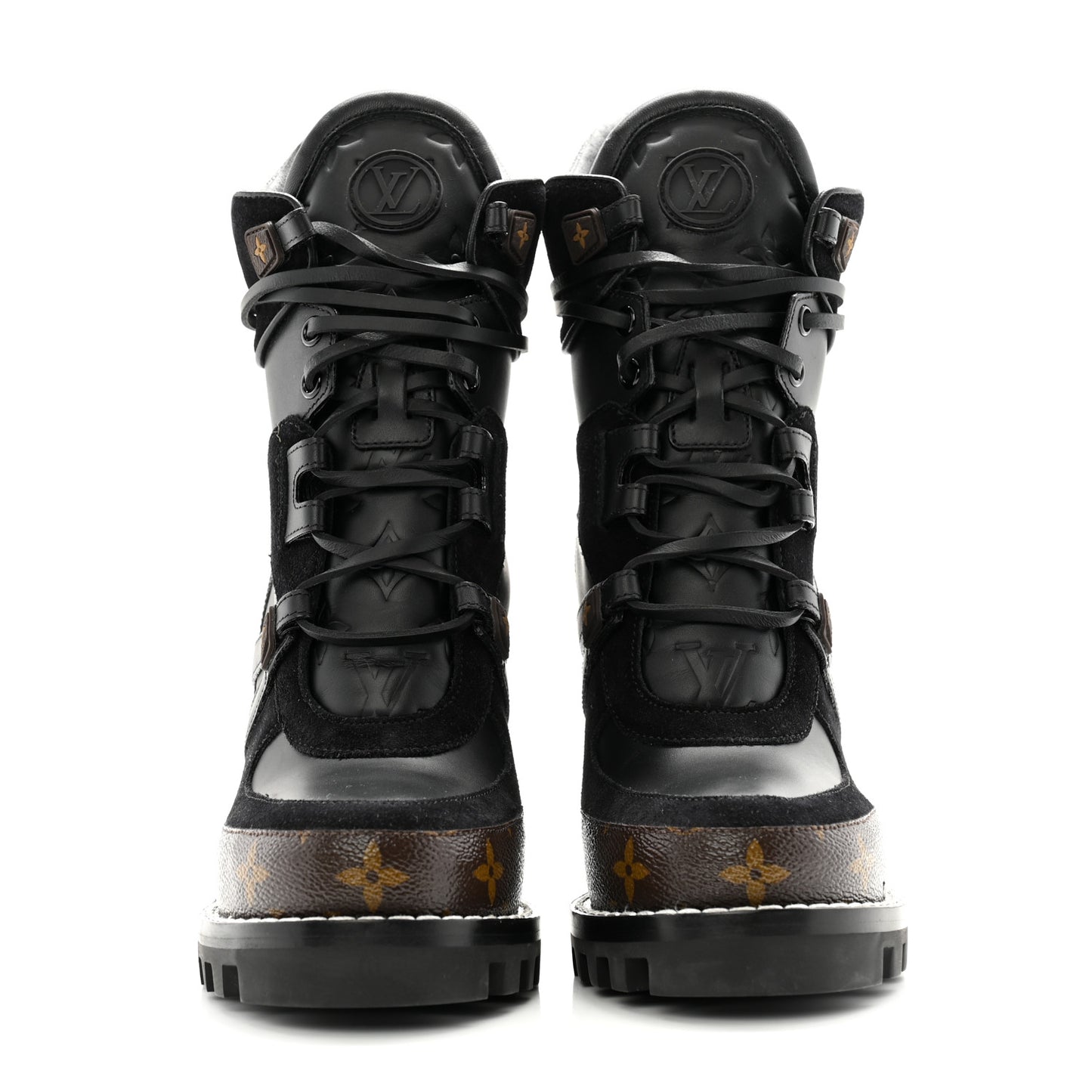 Suede Calfskin Monogram Star Trail Ankle Boots 39 Black