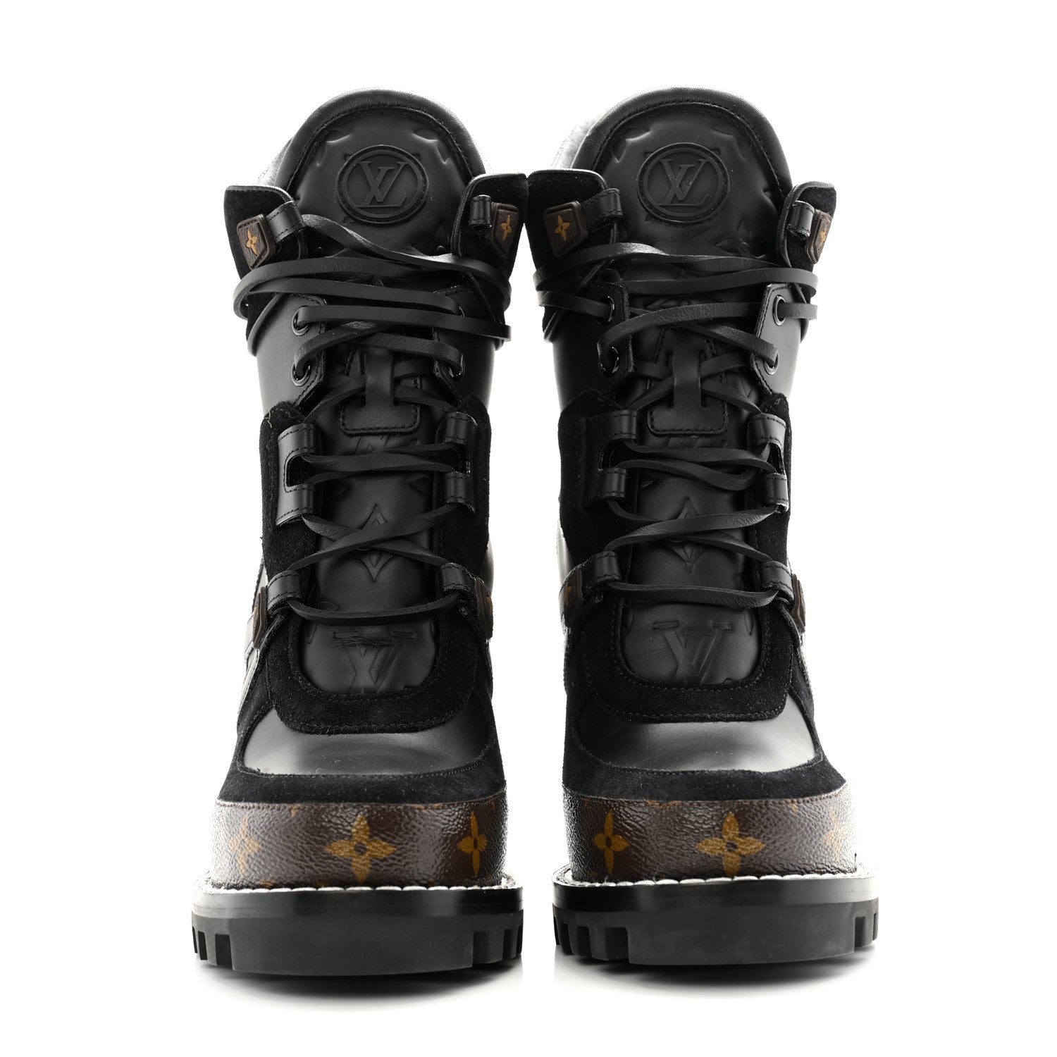 Louis Vuitton Suede Calfskin Monogram Star Trail Ankle Boots 39 Black 2 of 11